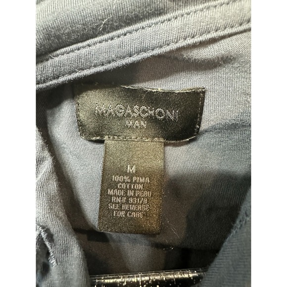 Magaschoni Men's Pima Cotton Navy Lightweight Long Sleeve Soft Casual‎ Hoodie M - Picture 4 of 5